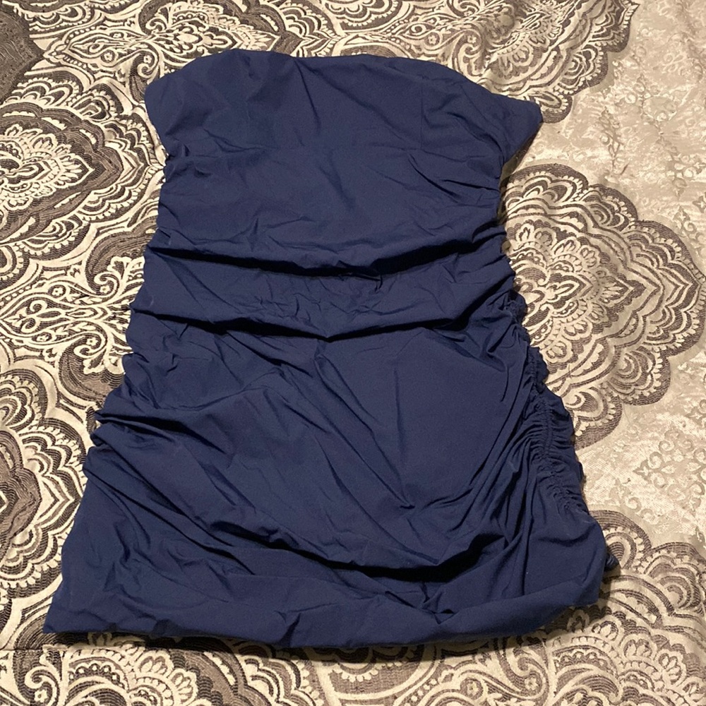 Princess Polly navy blue strapless dress